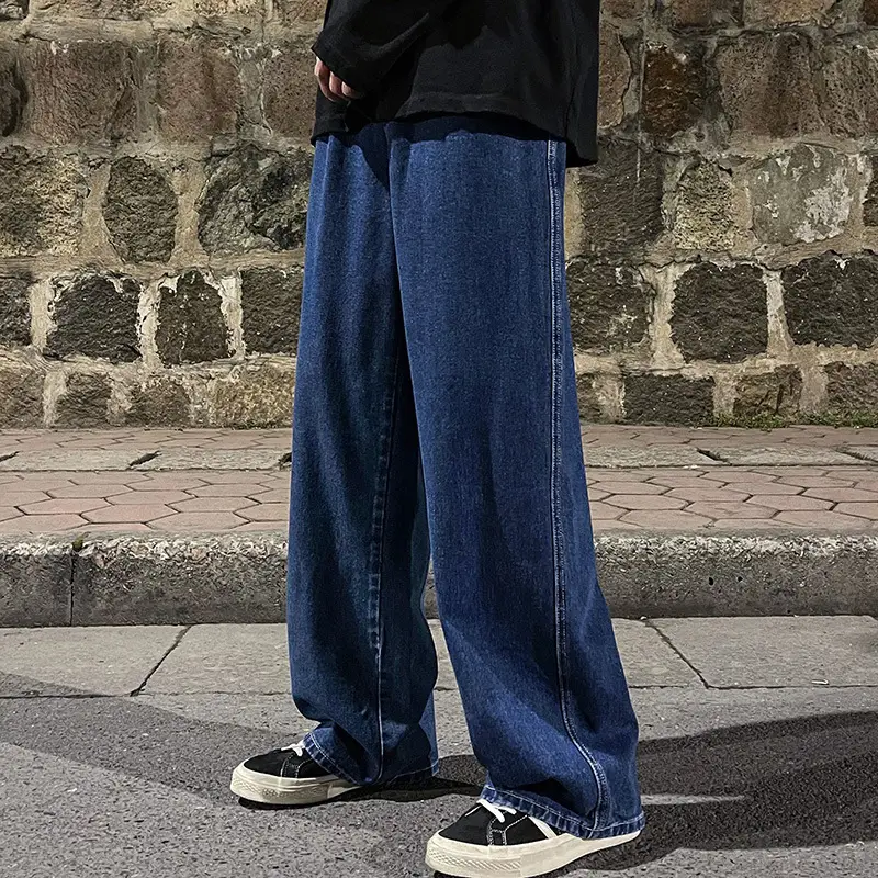 Men Gray Loose Fit Dad Pants Plus Size