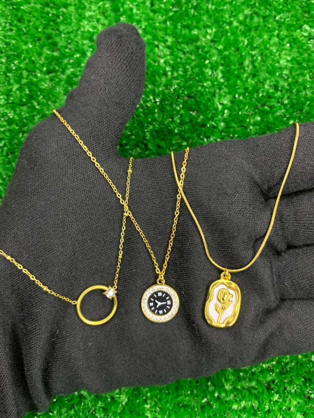 Pack of 3PCS Multi Layered Gold Plated Pendants