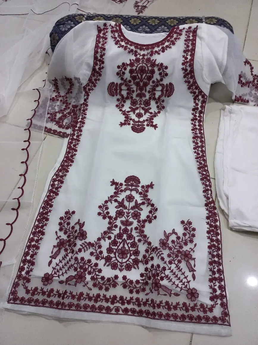 Women's Heavy Embroidered Organza 3 Piece Suit with Embroidered Dupatta – Luxury Party Wear Dress | Eid & Wedding Collection
