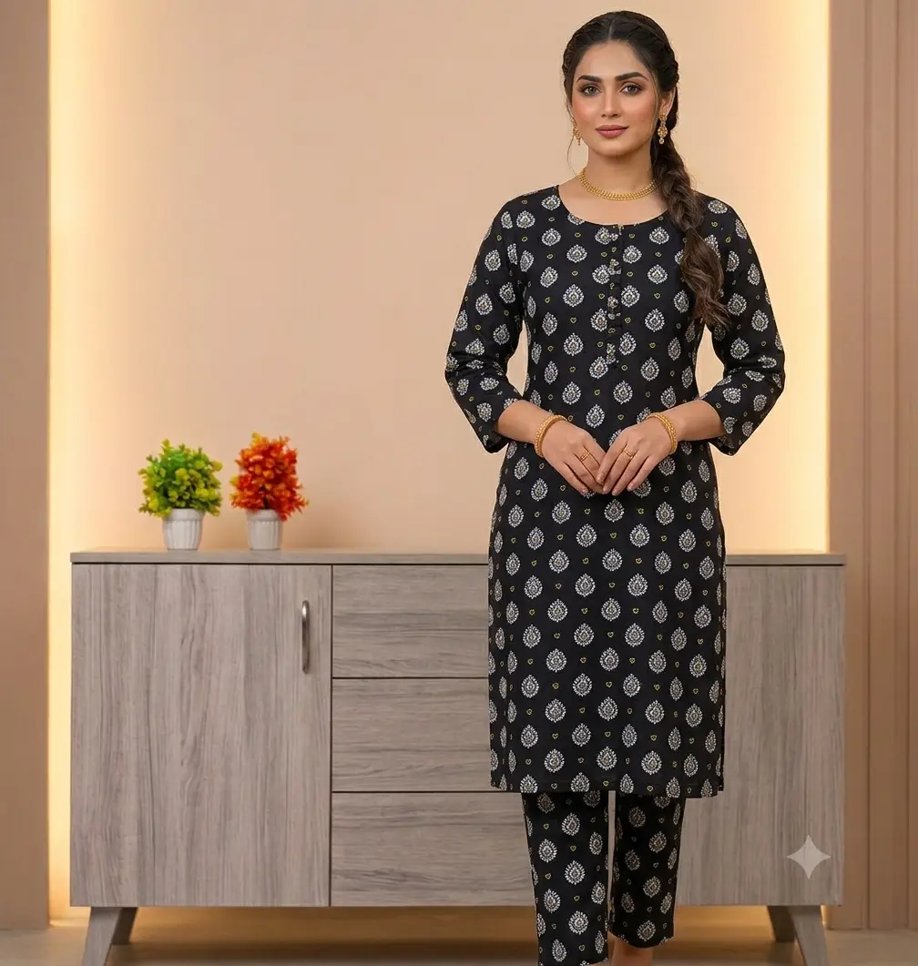 2 Pcs Women's Unstitched Printed Suit