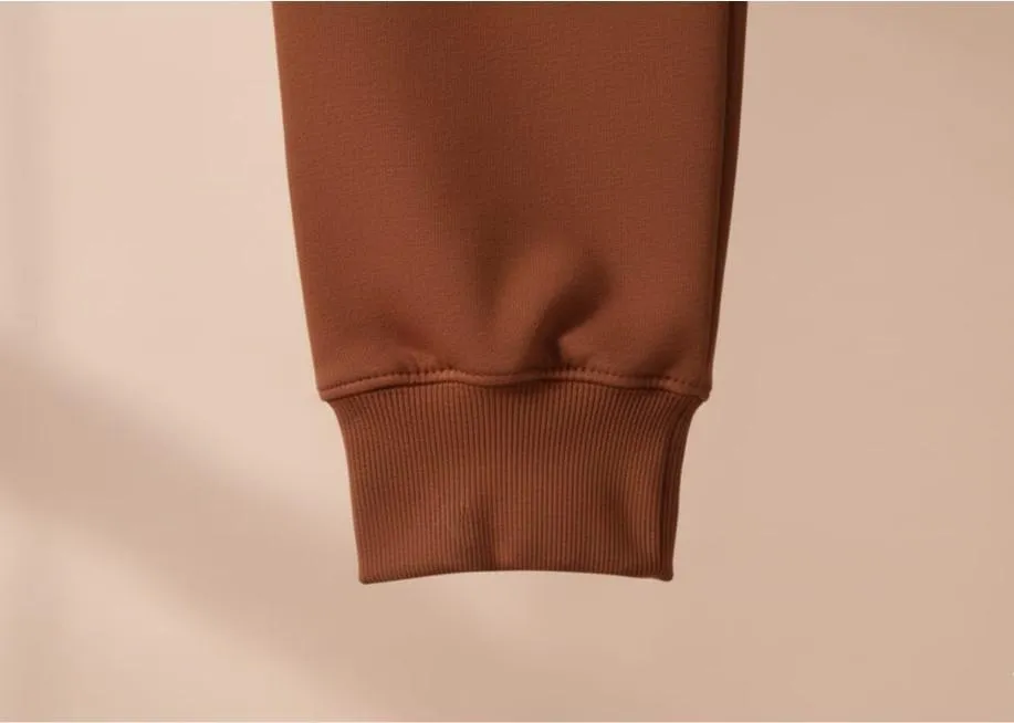Men Brown Fleece Slim Fit Cargo Pants Winter