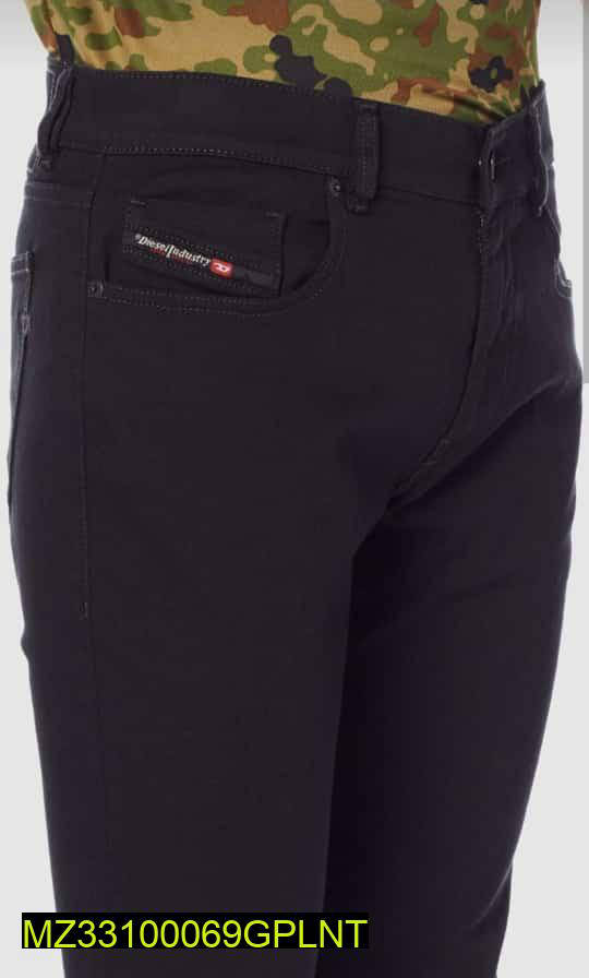 Men Slim Fit Stretchable Black Jeans MZ33100069GPLNT
