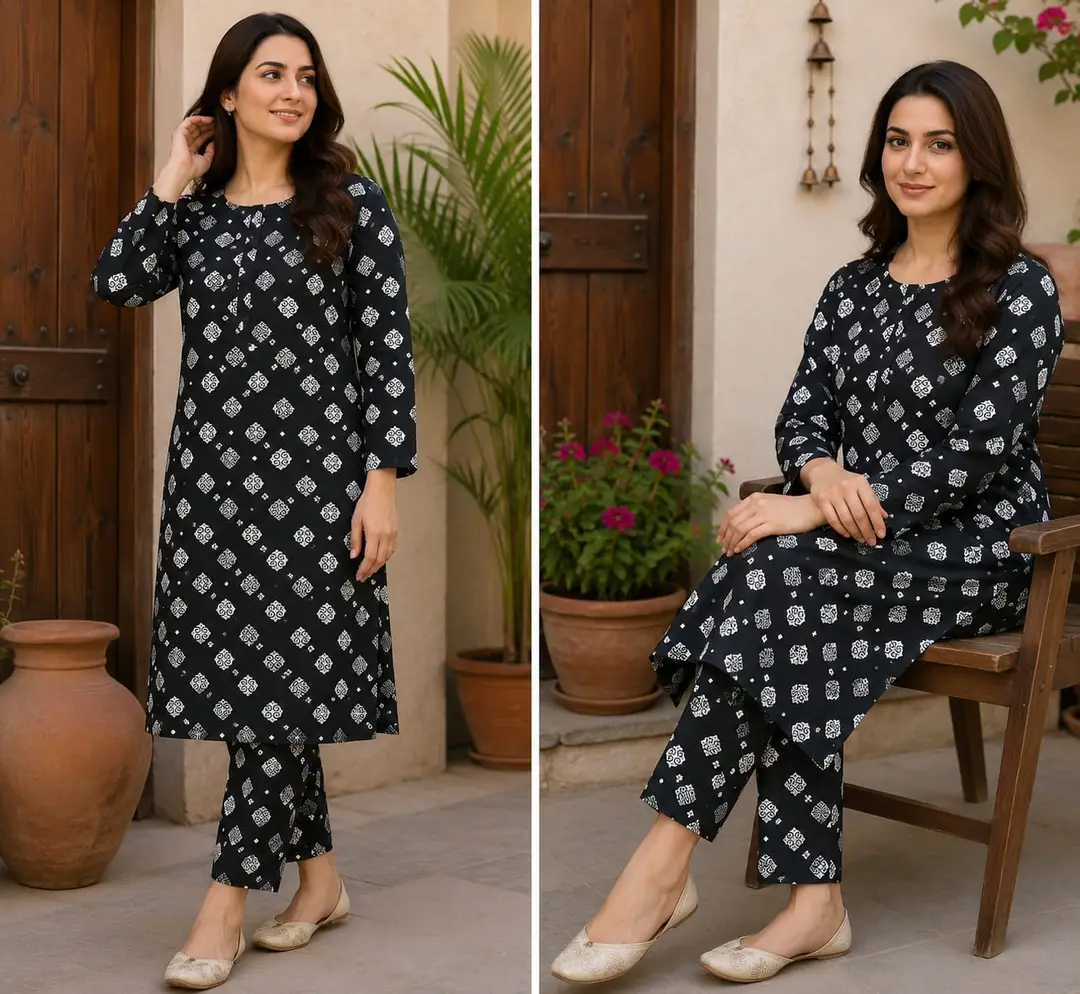 2 Pcs Women's Unstitched Printed Suit