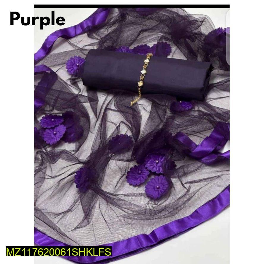 Purple Katan Silk 3-Piece Suit for Women