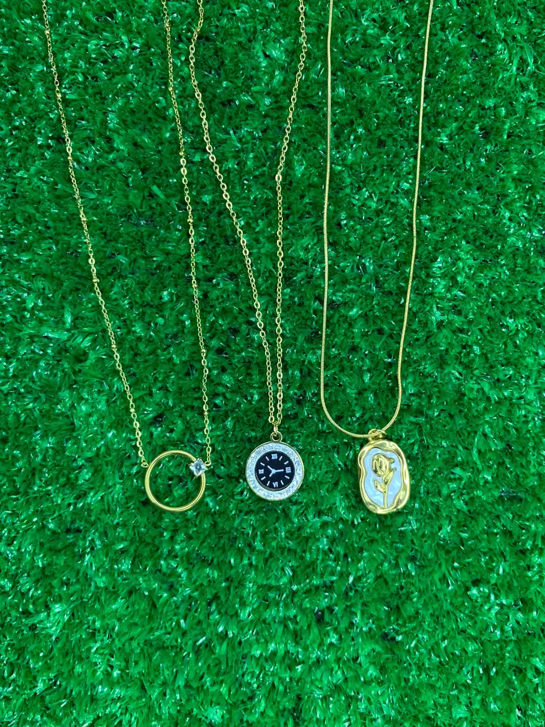 Pack of 3PCS Multi Layered Gold Plated Pendants