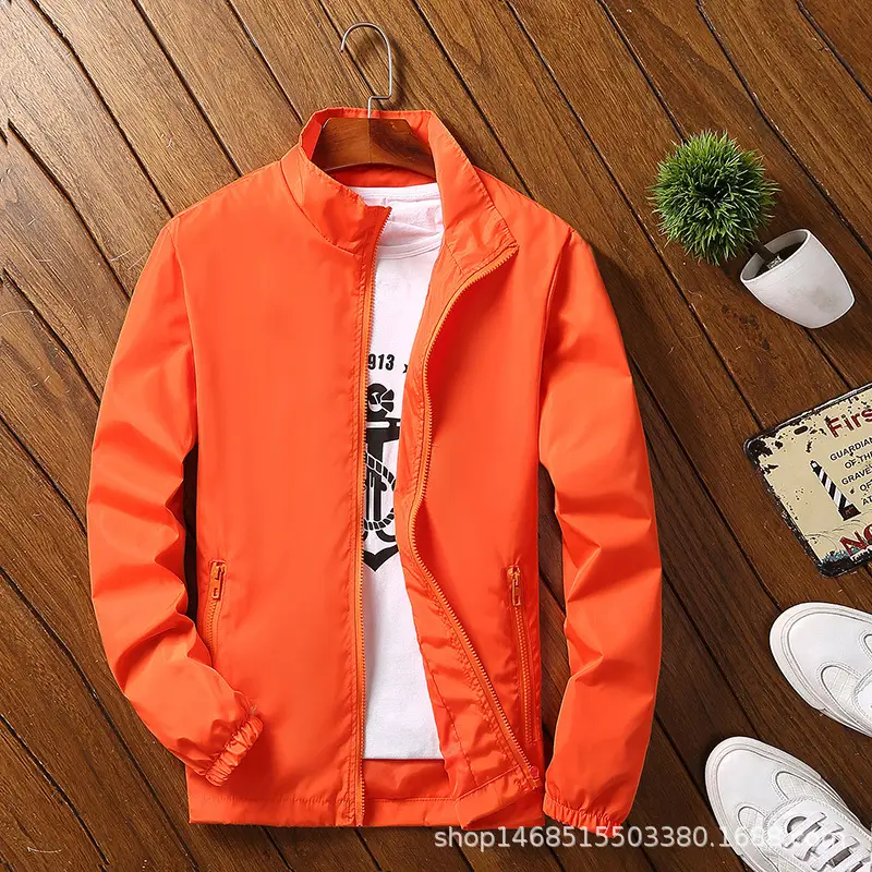 Orange Youth Plus Size Reflective Jacket Men Autumn Winter
