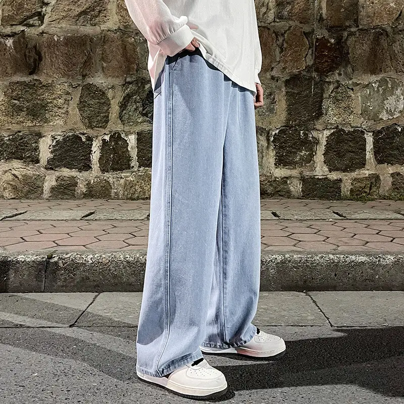 Men Gray Loose Fit Dad Pants Plus Size