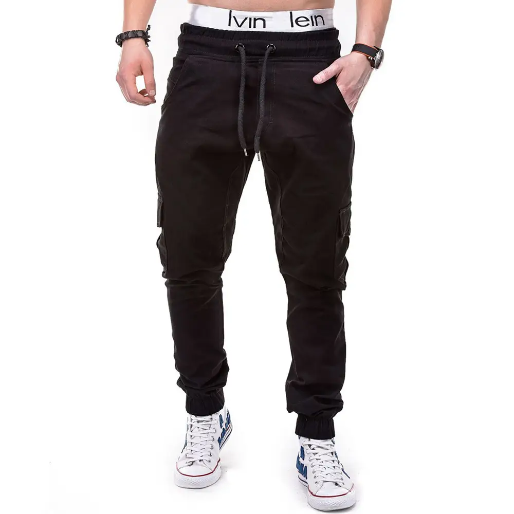 Men Khaki Cargo Pants Loose Fit Plus Size Casual