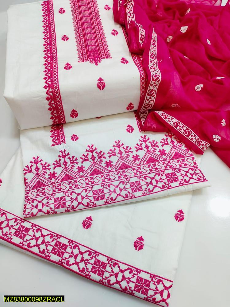 Pink Embroidered Lawn Suit Set for Women