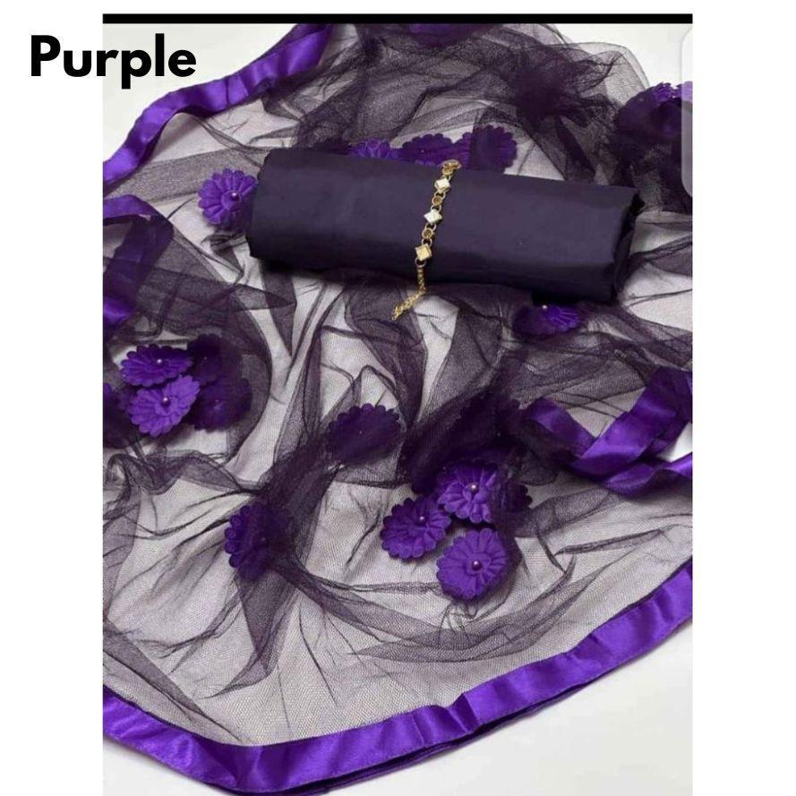 Purple Katan Silk 3-Piece Suit for Women