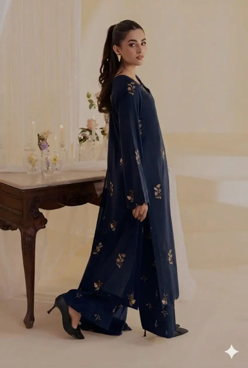 2 Pcs Women's Unstitched Embroidered Suit