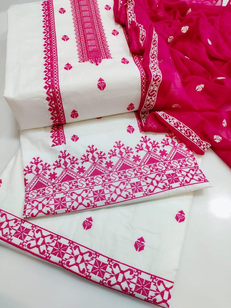 Pink Embroidered Lawn Suit Set for Women
