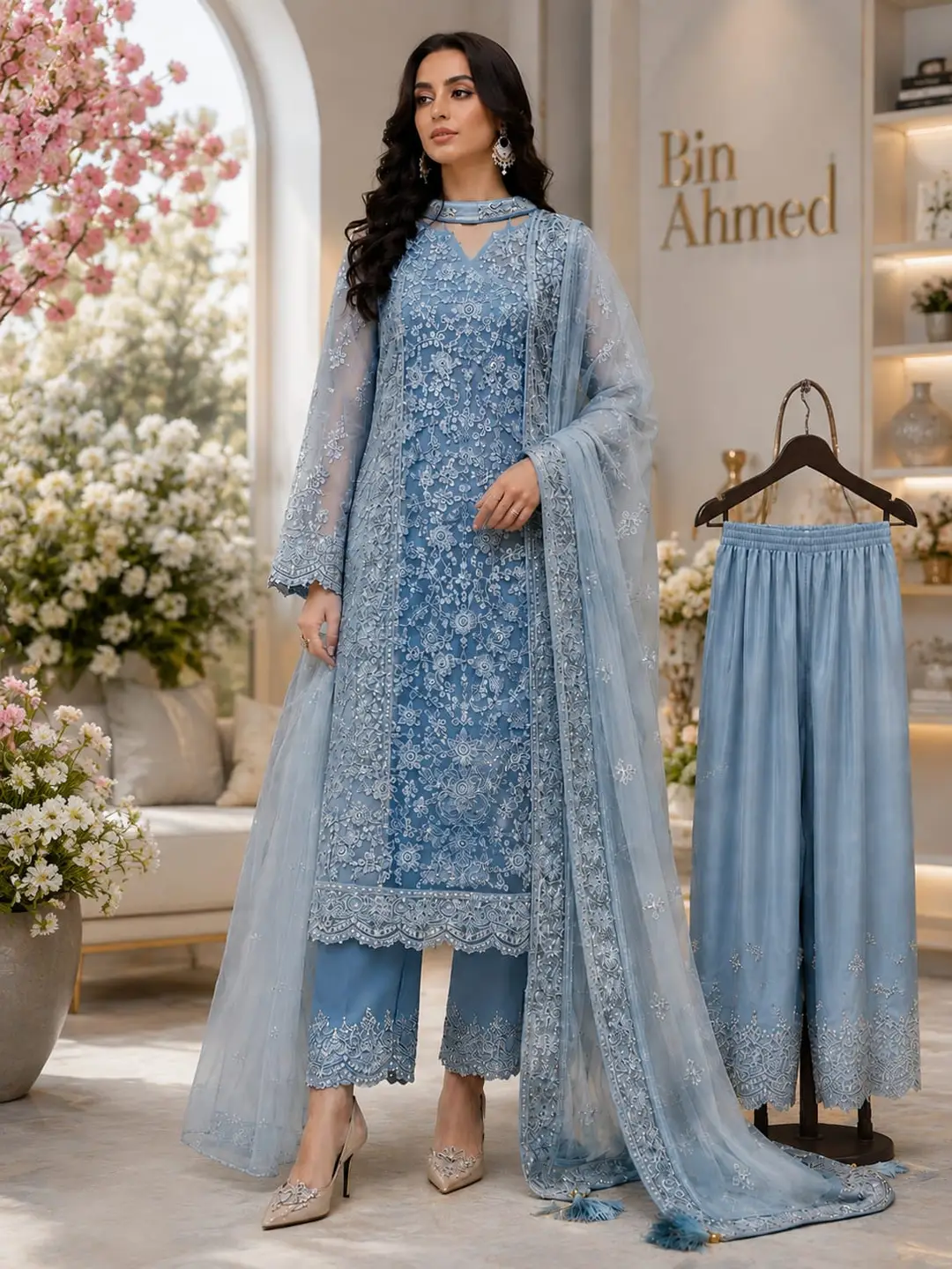 3 Pcs Women's Unstitched Embroidered Suit