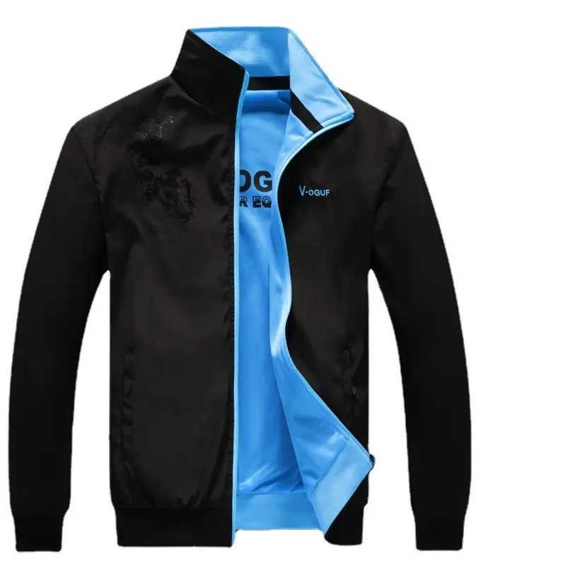 Men Black Double-sided Collar Jacket Premium Material