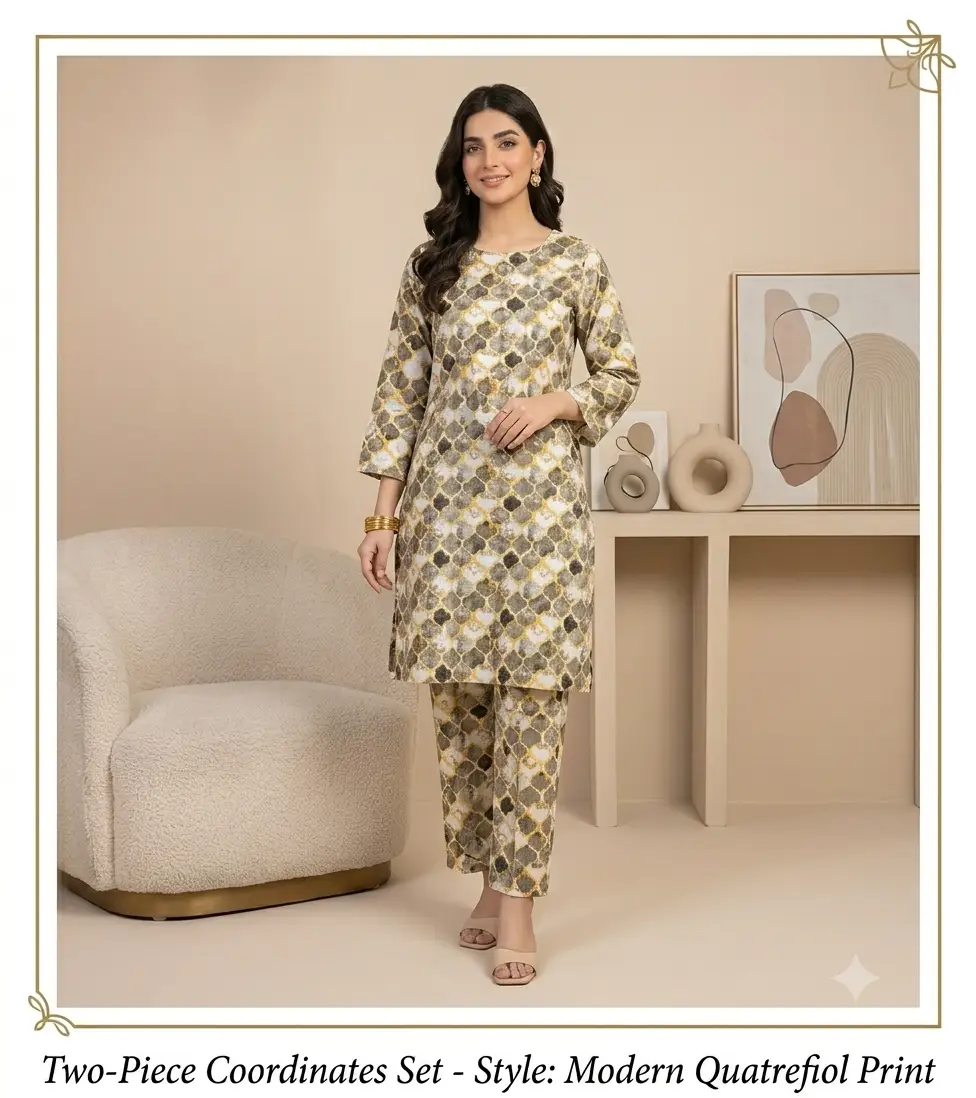 2 Pcs Women's Unstitched Printed Suit